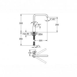Смеситель для кухни Grohe Eurosmart - Хром-0 - 2