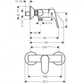 Смеситель для ванной Grohe Eurosmart - Хром-0 - 3