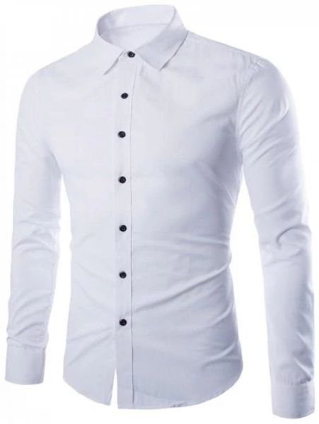 Plus Size Slimming Long Sleeve Shirt - White-0-1