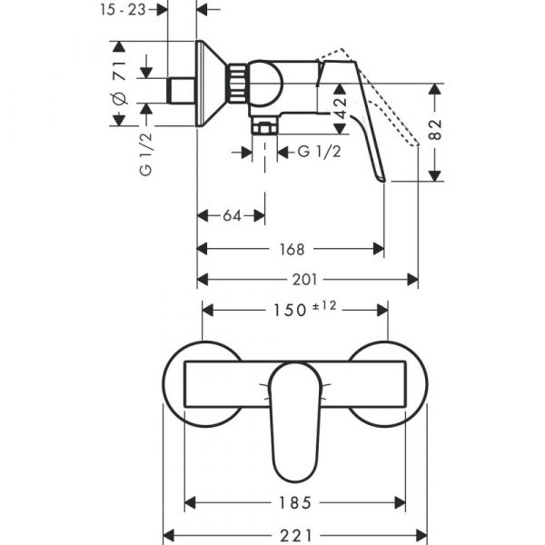 Смеситель для ванной Grohe Eurosmart - Хром-0-3