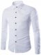 Plus Size Slimming Long Sleeve Shirt - White-0