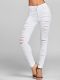 Distressed Skinny Jeans - White-0